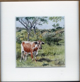 17 Contented Cow by Sally Townshend - Watercolour