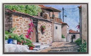 29 In the Village of Daphni by Chrysoula Argyros - Watercolour