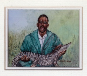37 Crocodile Champion by Meg Edgecombe - Watercolour on Polymin