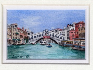 72 Rialto Bridge, Venice by Leonora de Lange - Watercolour
