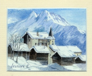 75 La Sage, Switzerland by Leonora de Lange - Watercolour