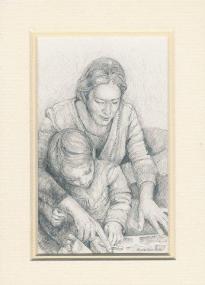 77 Learning to Play by Marie Louise van Heerden in Pencil