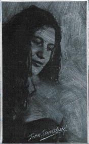 99 Andrea by Joan Sainsbury in Charcoal Powder, Liquin and Pencil